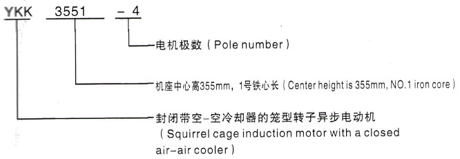 YKK系列(H355-1000)高压YE2-280M-2三相异步电机西安泰富西玛电机型号说明